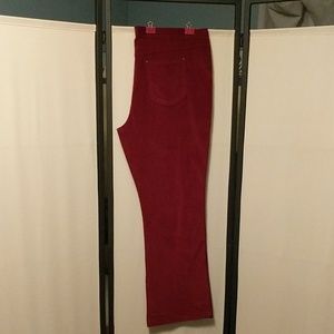 Burgundy drawstring pajama jeans